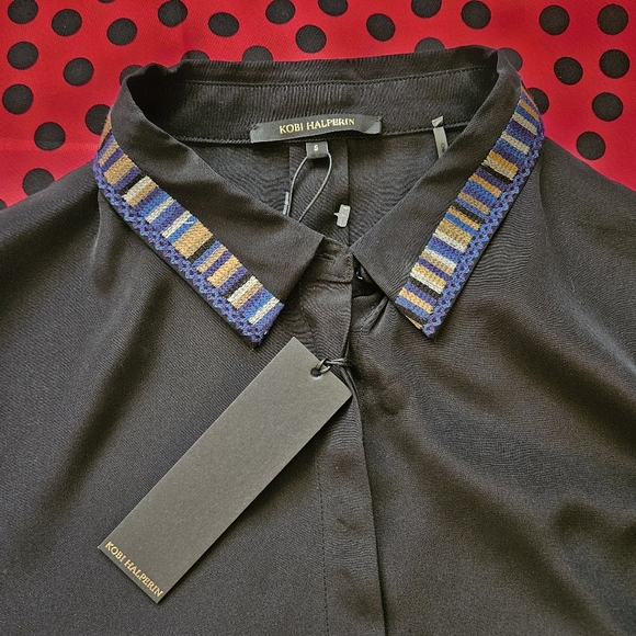 New Women's Kobi Halperin Long Sleeve Designer Blouse Size S. - Picture 10 of 15